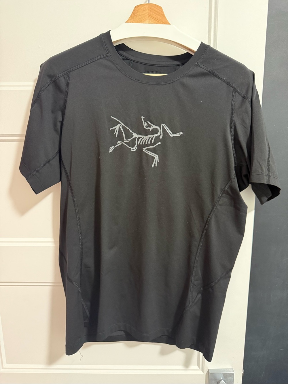 Arc'teryx Black Short-Sleeve Technical Tee with Skeleton Logo